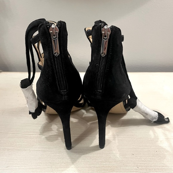 2/$60 SAM EDELMAN Black Alba Suede Heels 9.5 9 1/5 NEW - Picture 5 of 8
